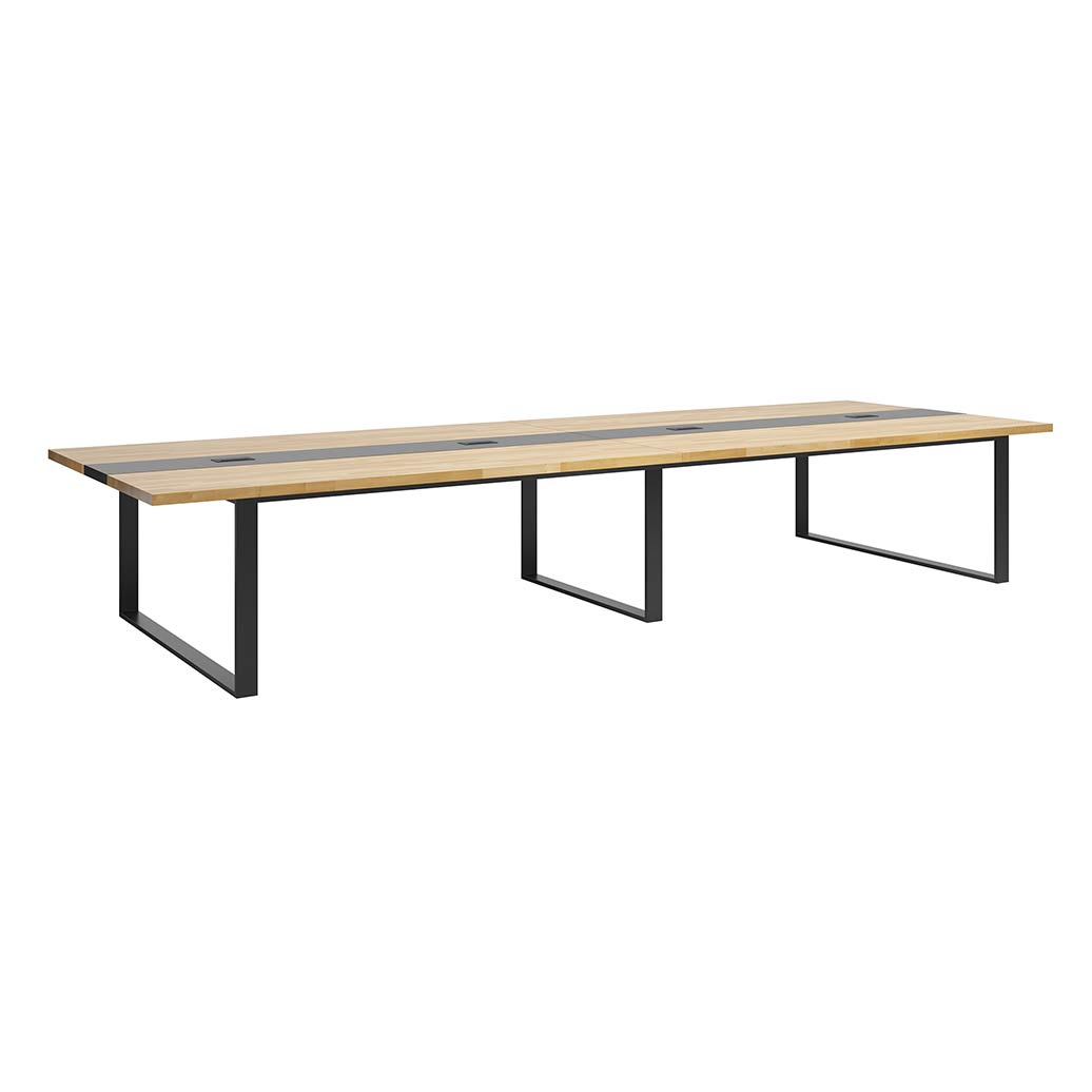 Table de conférence avec plateau en bois 450x150cm avec trous pour câbles