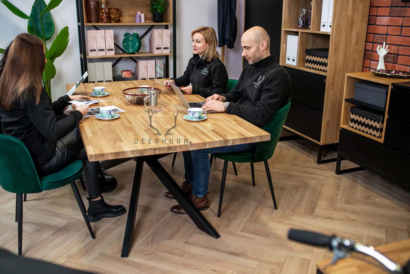 Table araignée en chêne pour salles de réunion, bureaux, maisons 200x100cm
