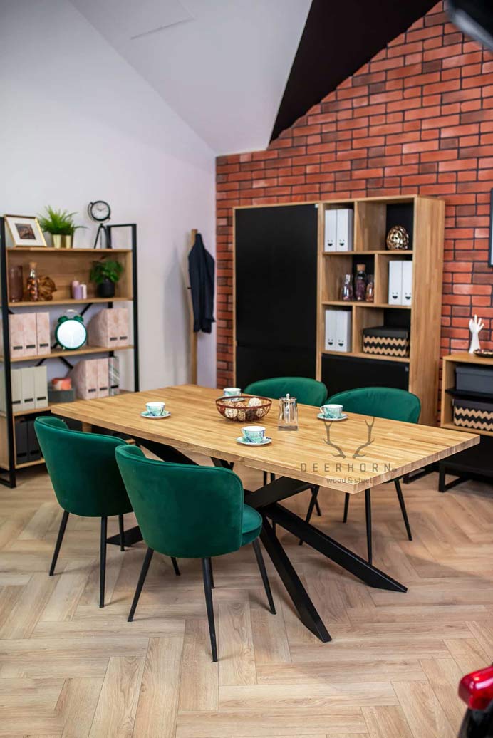 Table araignée en chêne pour salles de réunion, bureaux, maisons 200x100cm