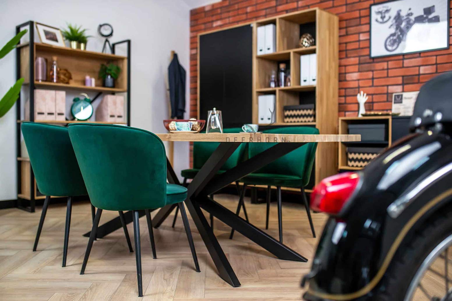 Table araignée en chêne pour salles de réunion, bureaux, maisons 200x100cm