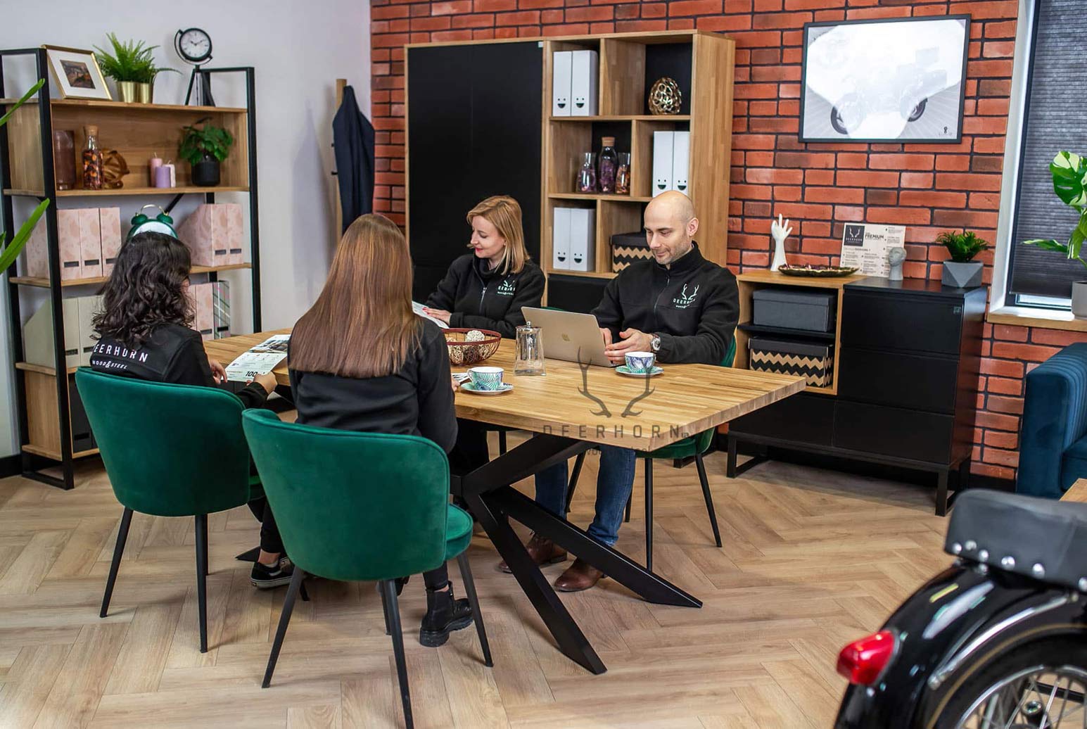 Table araignée en chêne pour salles de réunion, bureaux, maisons 200x100cm
