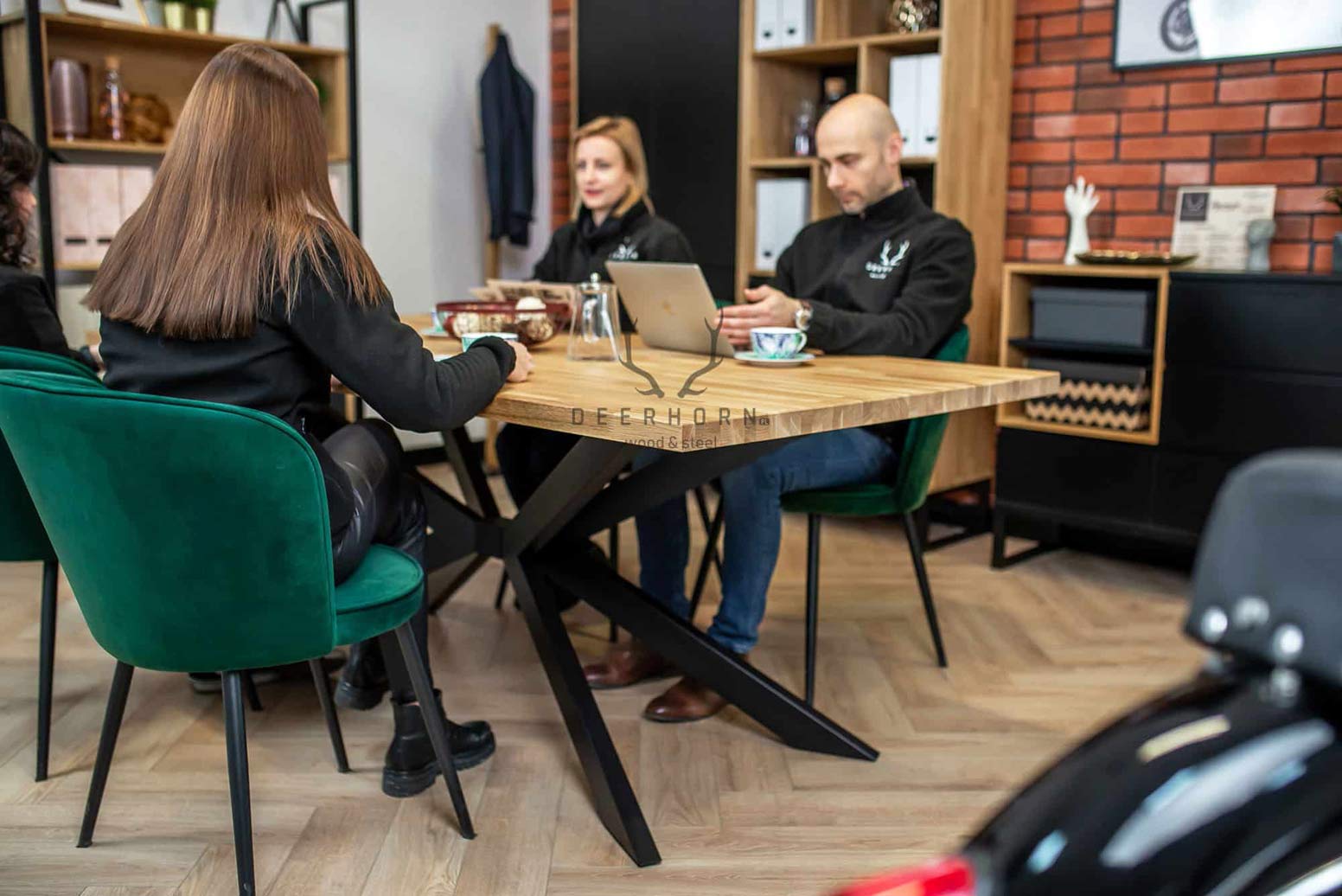 Table araignée en chêne pour salles de réunion, bureaux, maisons 200x100cm