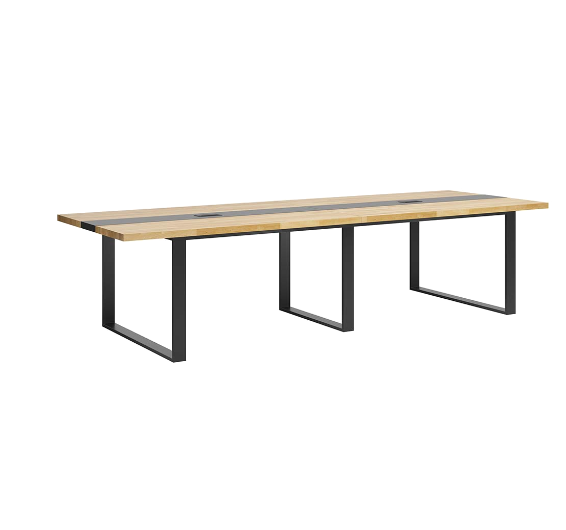 Table de conférence avec plateau en bois 320x110cm avec trous pour câbles