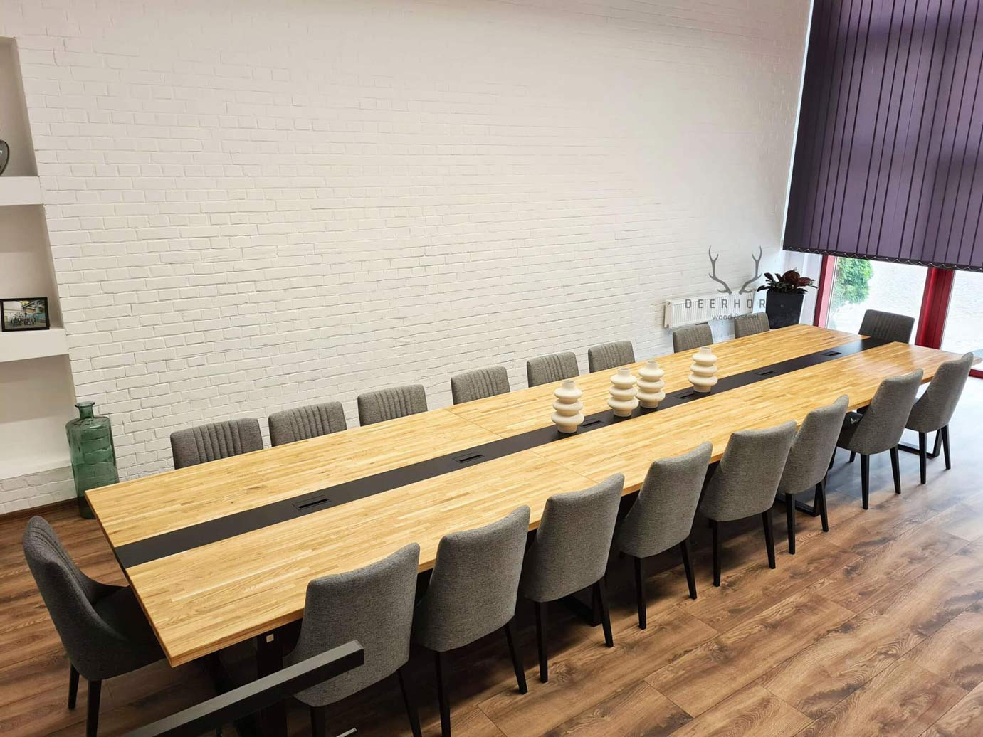 Table de conférence record avec plateau en bois 600x150cm