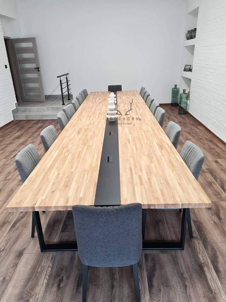 Table de conférence record avec plateau en bois 600x150cm