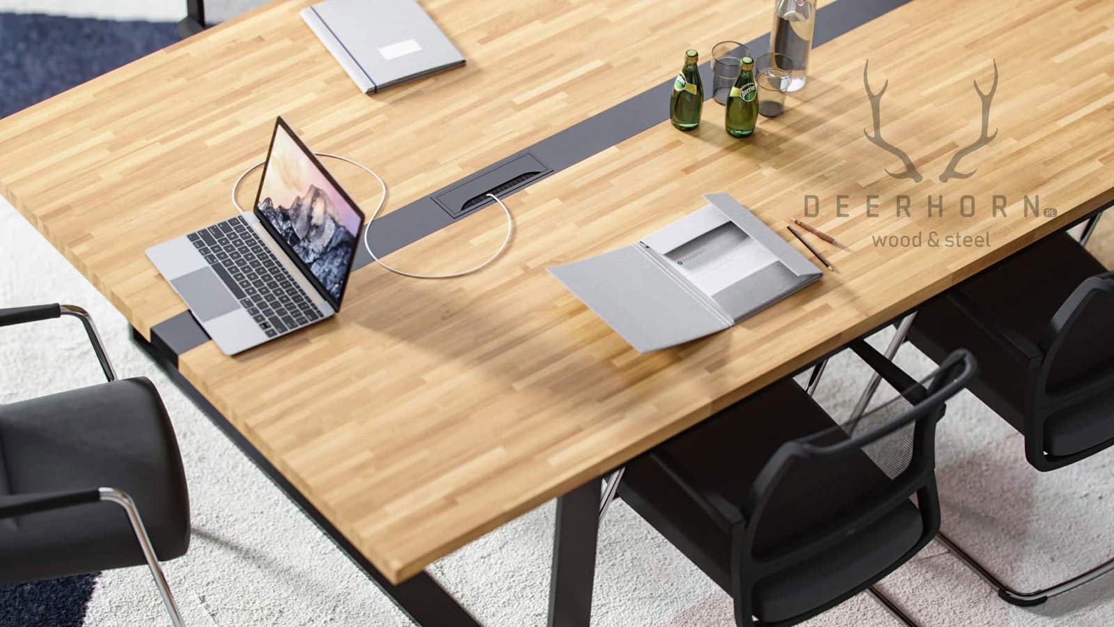 Table de conférence record avec plateau en bois 600x150cm