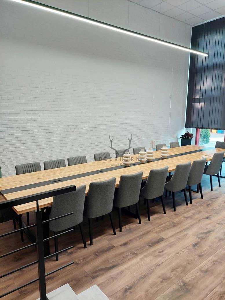 Table de conférence record avec plateau en bois 600x150cm