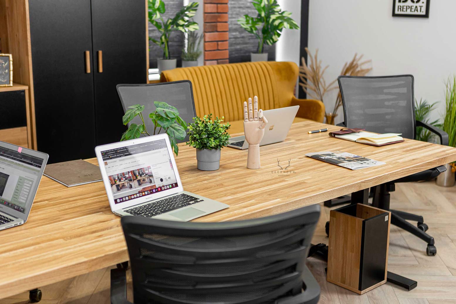 Table de conférence réglable en hauteur pour le travail 250×100 cm