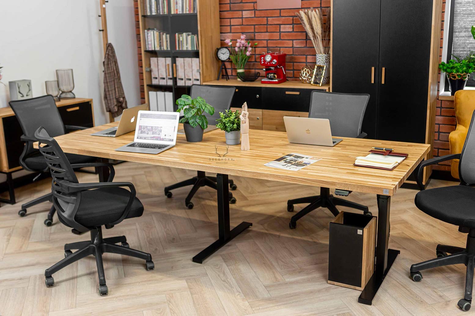 Table de conférence réglable en hauteur pour le travail 250×100 cm