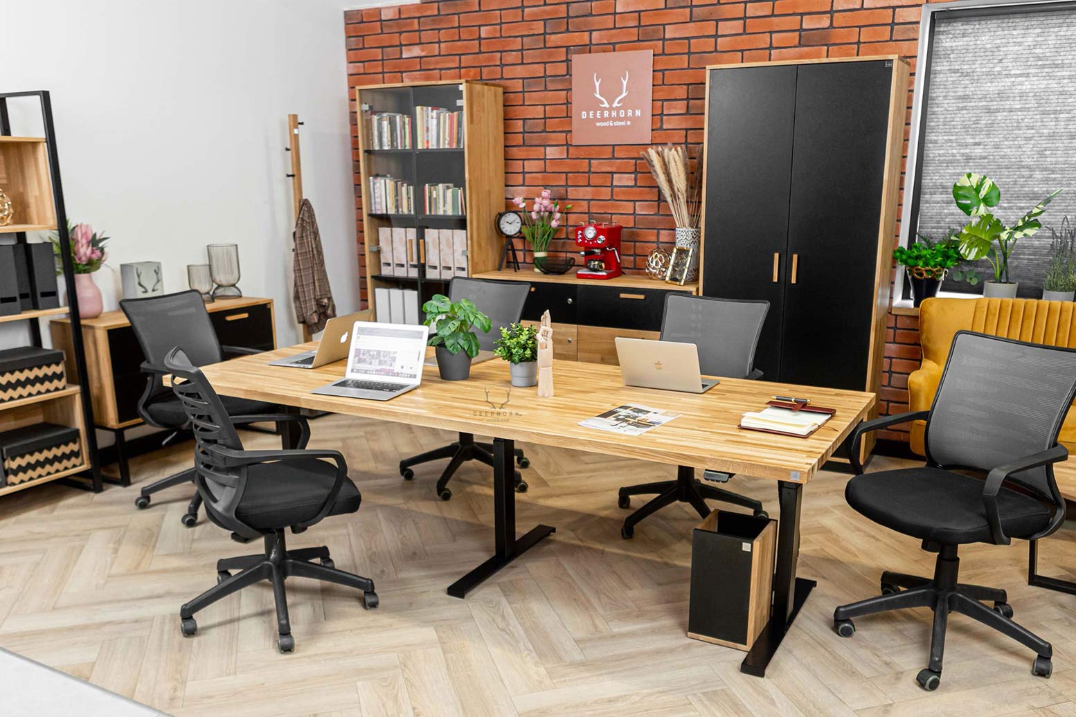 Table de conférence réglable en hauteur pour le travail 250×100 cm