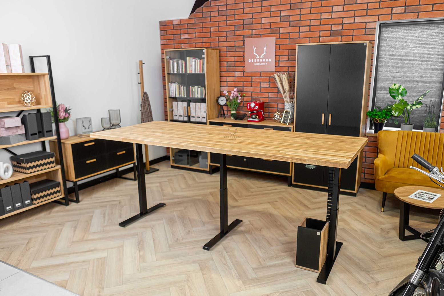 Table de conférence réglable en hauteur pour le travail 250×100 cm