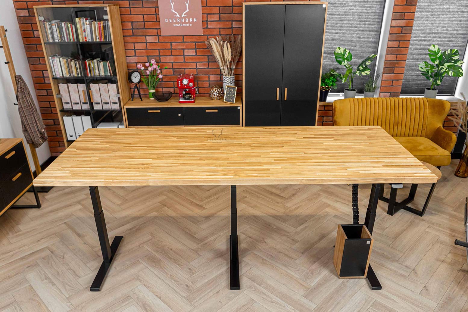 Table de conférence réglable en hauteur pour le travail 250×100 cm