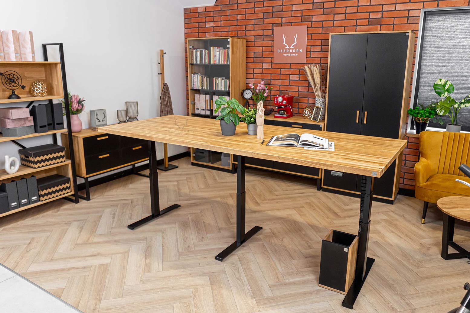 Table de conférence réglable en hauteur pour le travail 250×100 cm