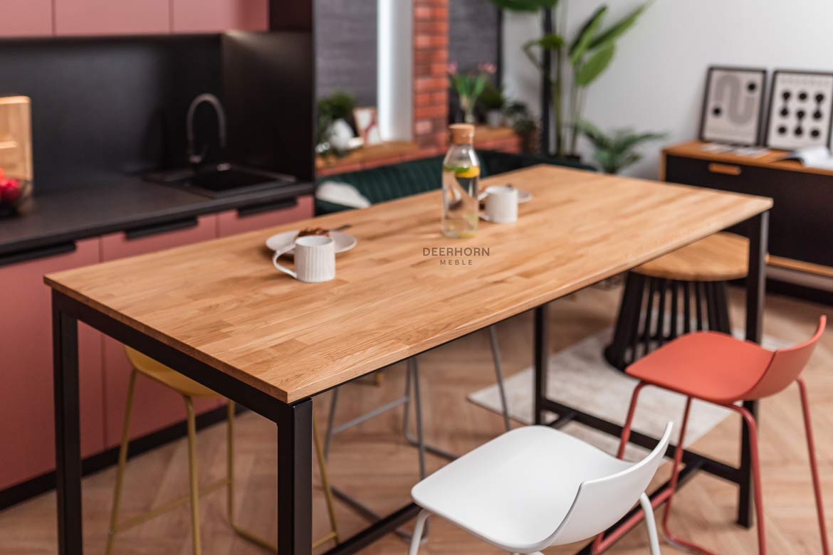 Table rectangulaire pour bureau et salle à manger de style contemporain