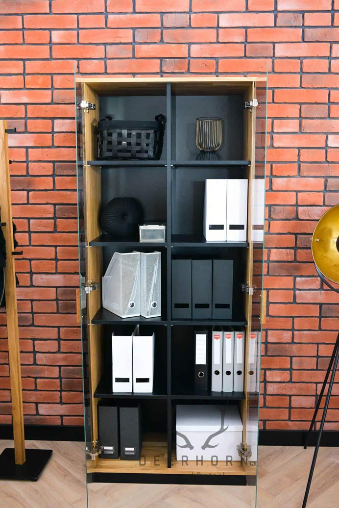 Vitrine en bois pour le bureau et l'étude. 80cm de large