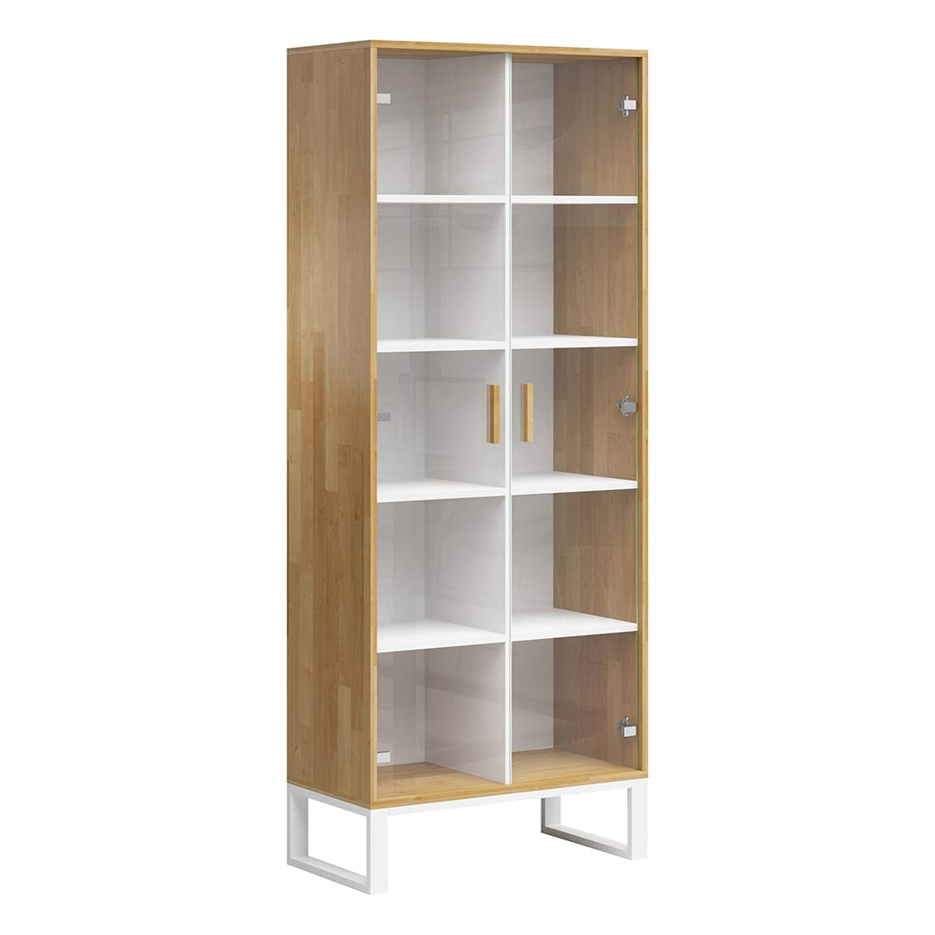 Porte-documents moderne blanc pour bureau et salon sur pieds en métal