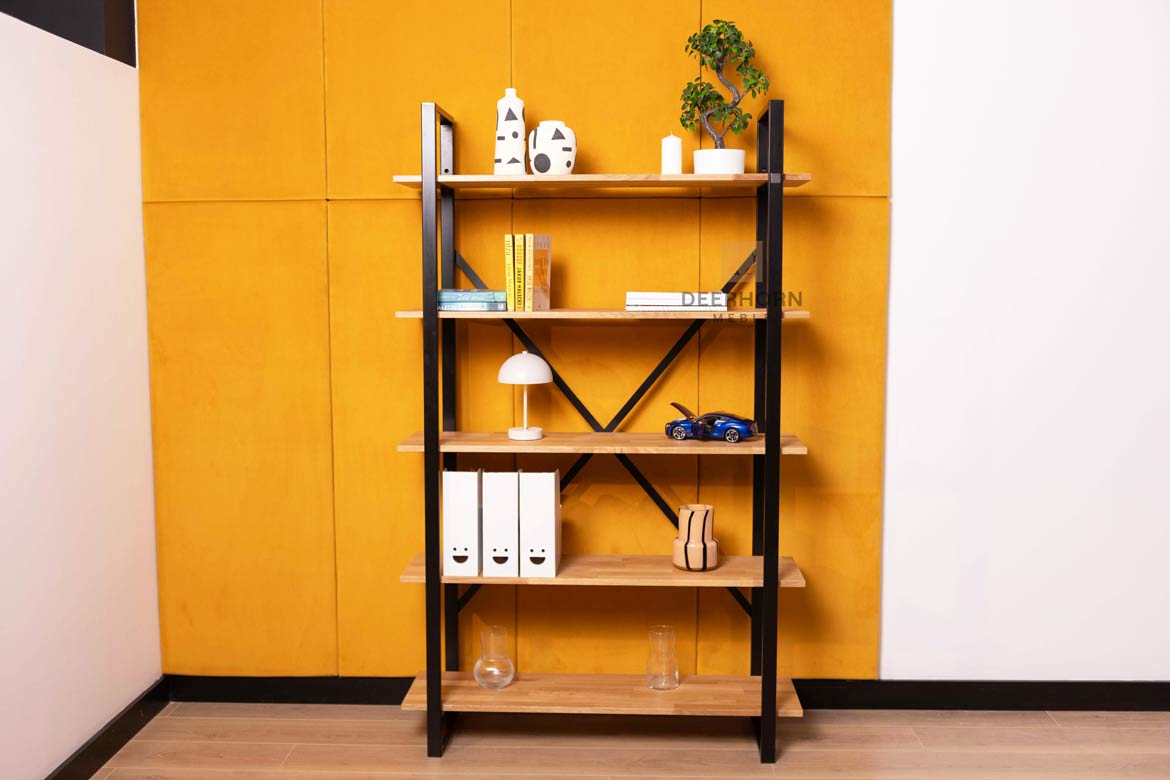 Bibliothèque à la mode pour le bureau ou l'étude avec 5 étagères