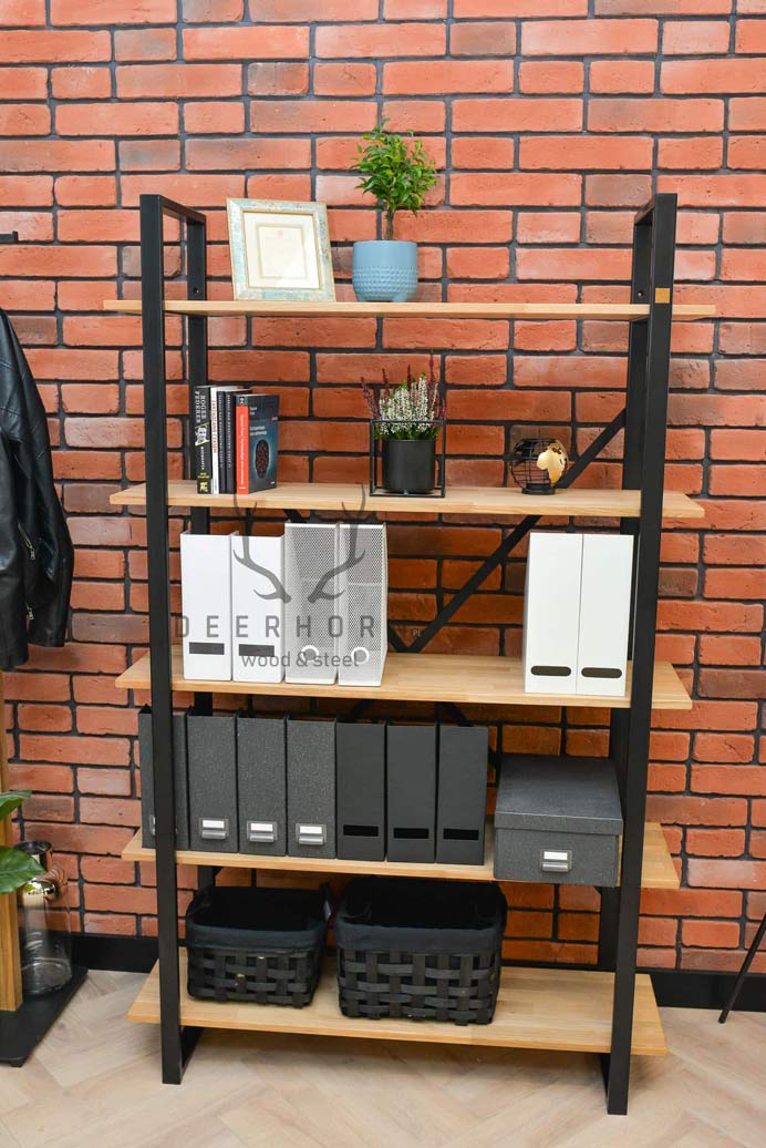 Bibliothèque à la mode pour le bureau ou l'étude avec 5 étagères