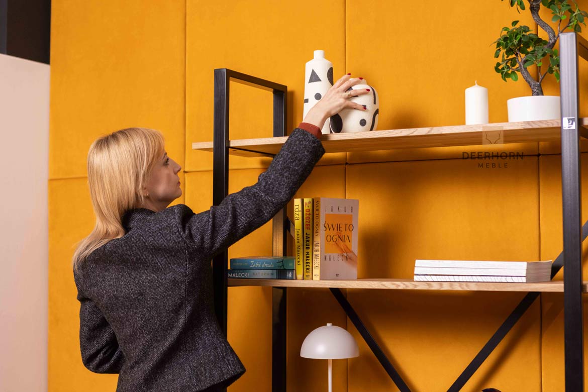 Bibliothèque à la mode pour le bureau ou l'étude avec 5 étagères