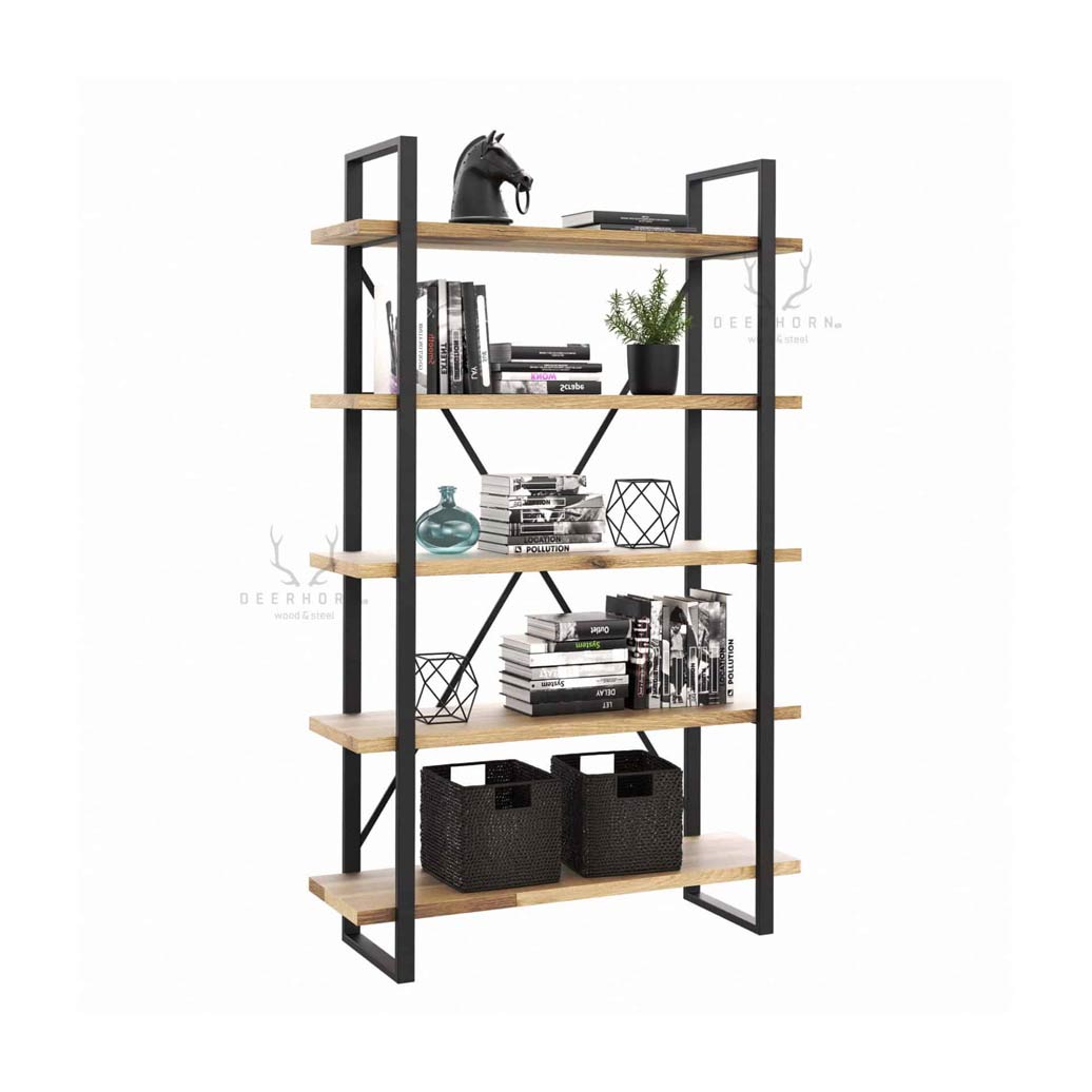 Bibliothèque à la mode pour le bureau ou l'étude avec 5 étagères