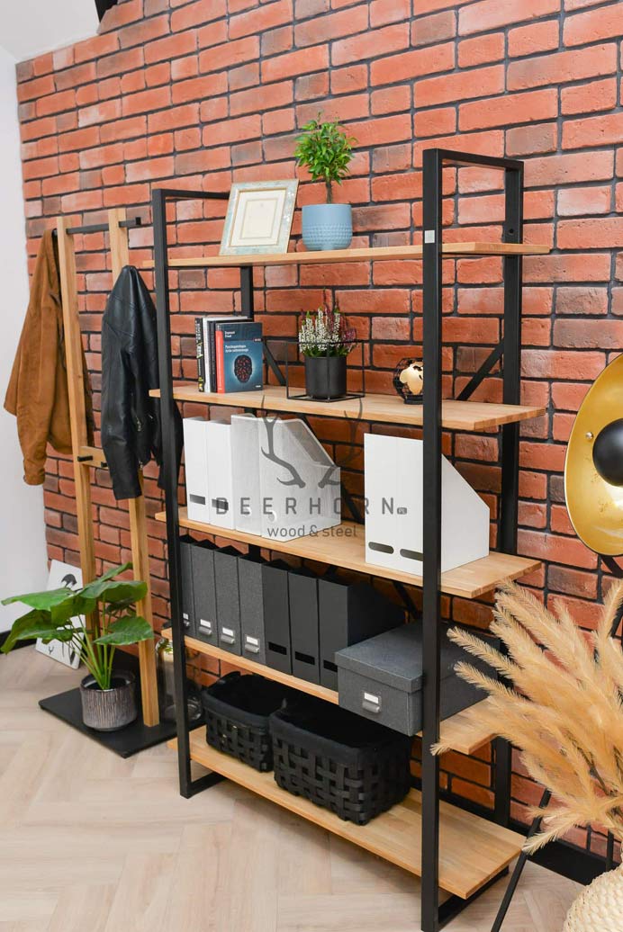 Bibliothèque à la mode pour le bureau ou l'étude avec 5 étagères