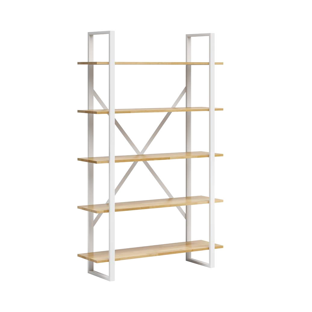 Bibliothèque à la mode pour le bureau ou l'étude avec 5 étagères blanc