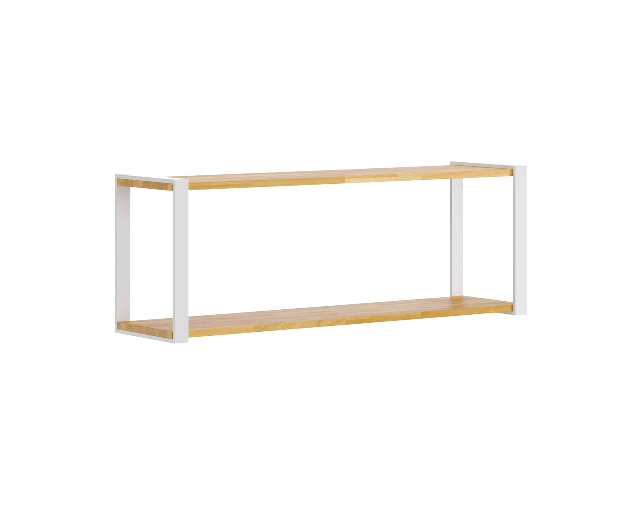 Etagère suspendue de style loft en bois et métal blanc