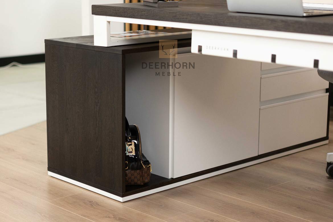 Bureau d'angle pour le bureau et la maison avec plateau en bois noir