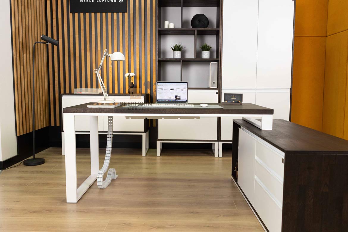 Bureau d'angle pour le bureau et la maison avec plateau en bois noir