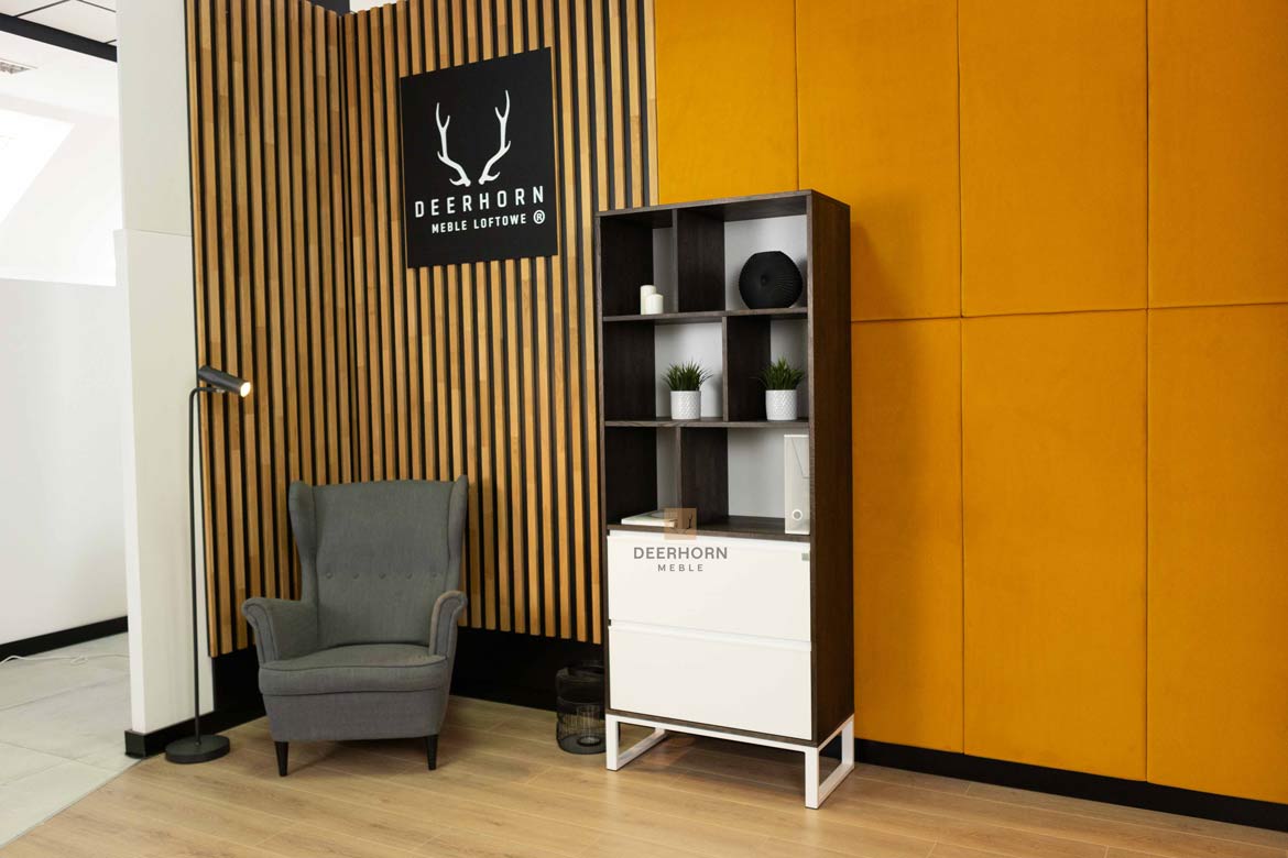 Bibliothèque de bureau en ébène étagères et deux tiroirs