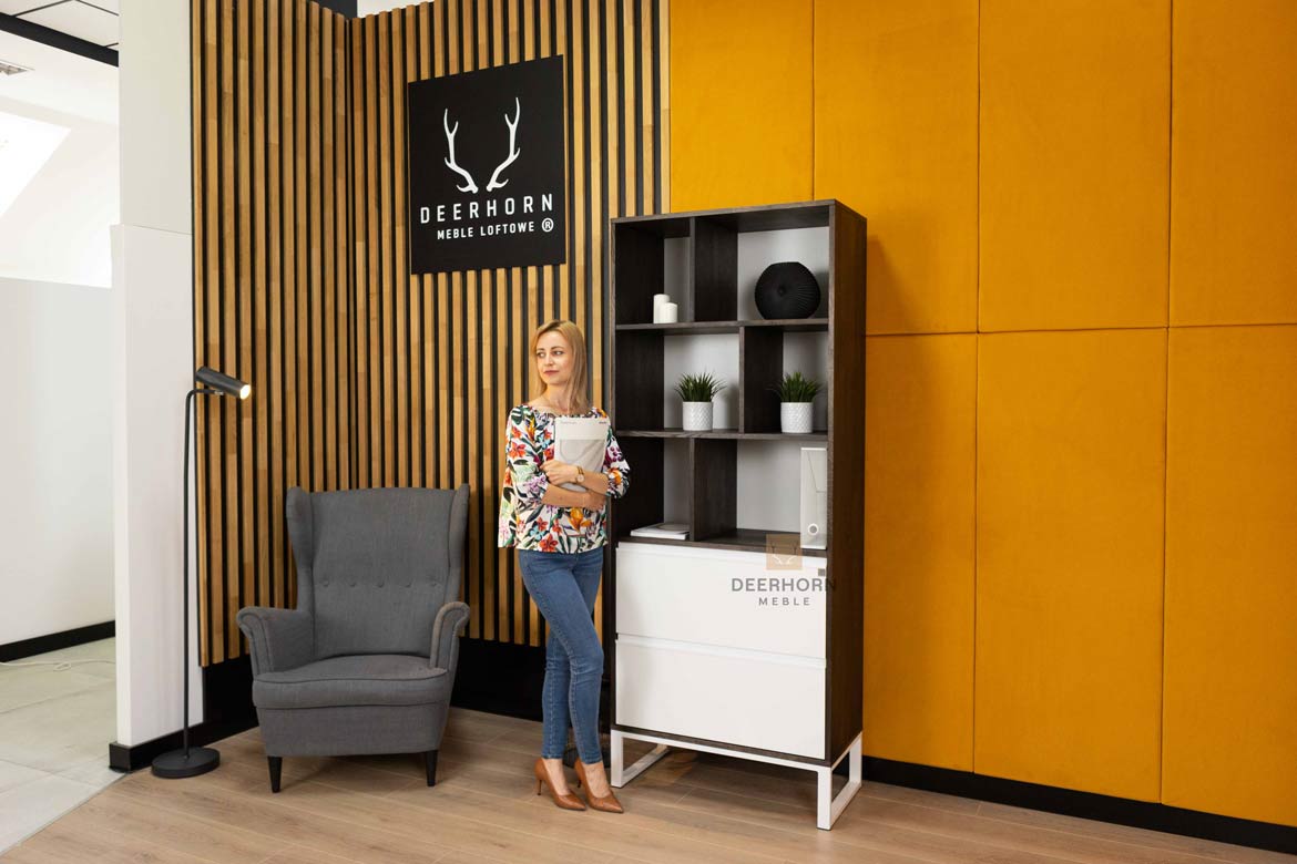 Bibliothèque de bureau en ébène étagères et deux tiroirs