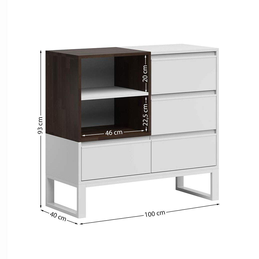 Commode haute, noire