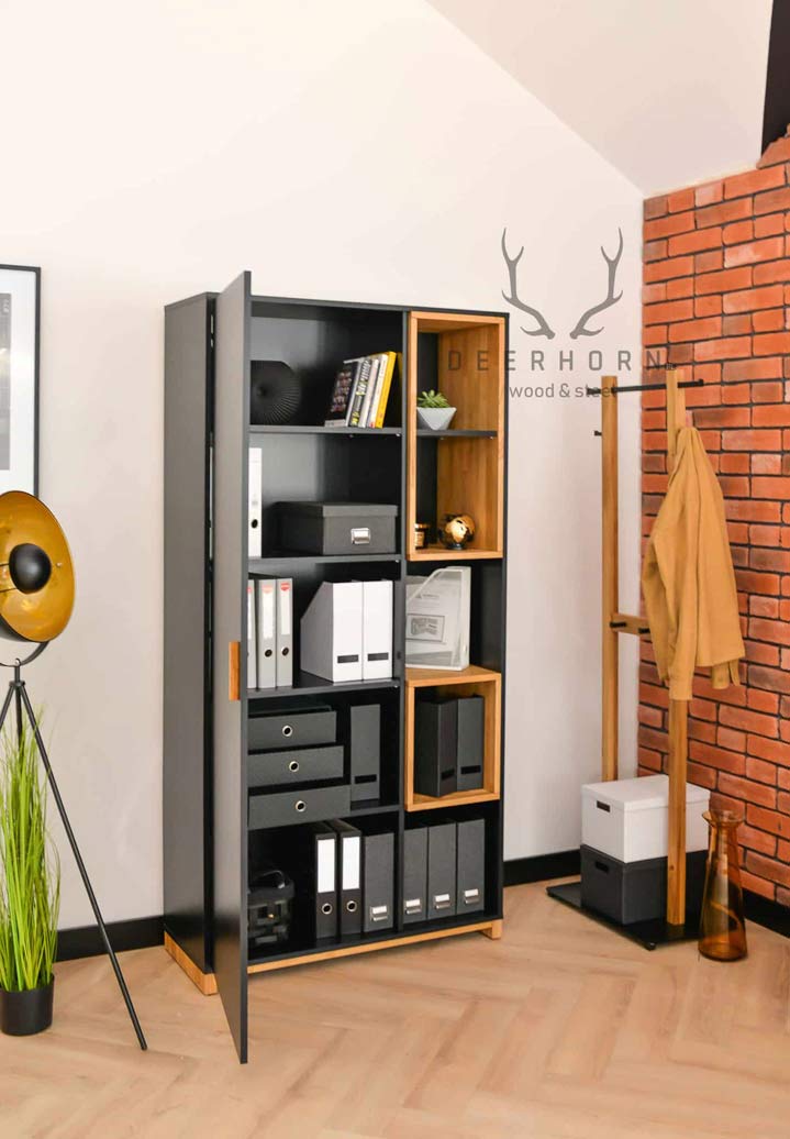 Classeur de bureau à une porte de la collection Modern Office, blanc