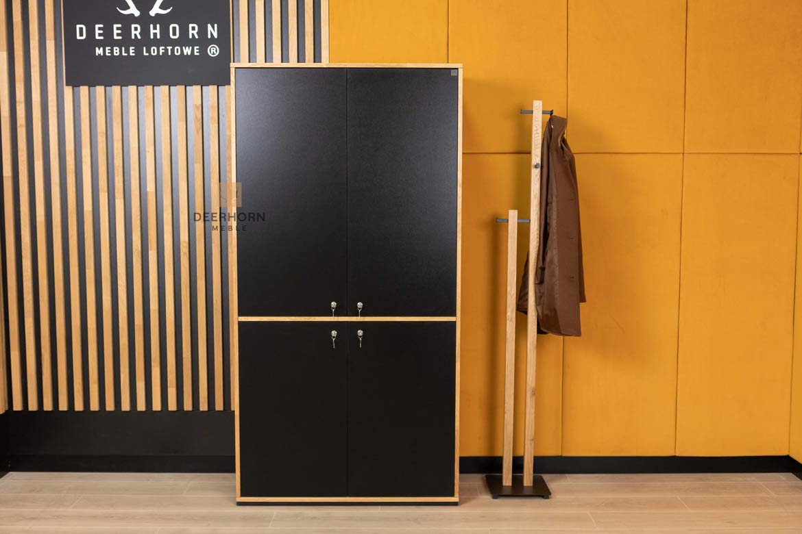 Armoire de bureau noire de la collection modern loft office slim