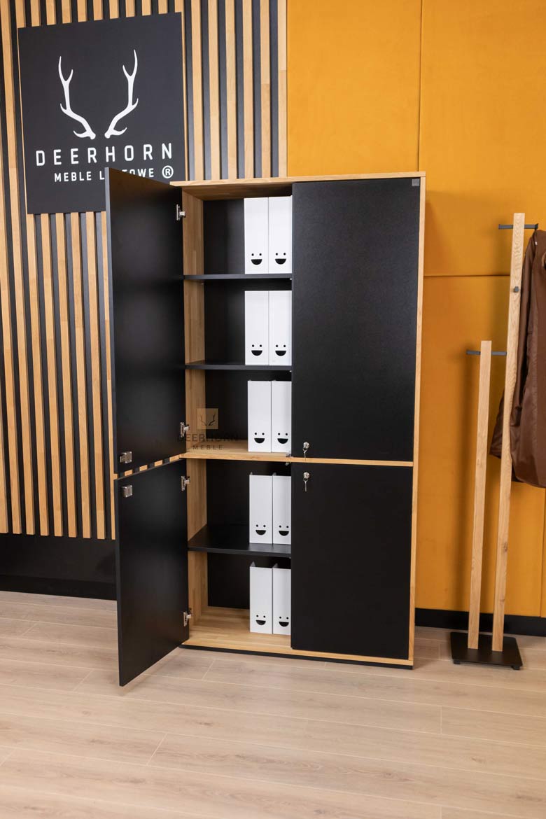 Armoire de bureau noire de la collection modern loft office slim