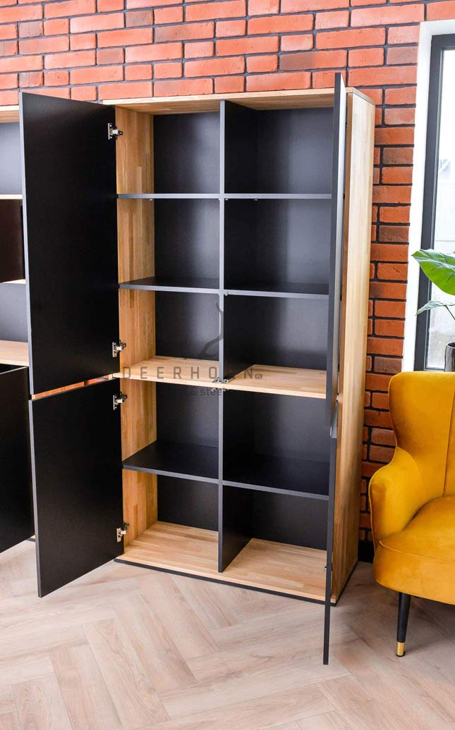 Armoire de bureau noire de la collection modern loft office slim