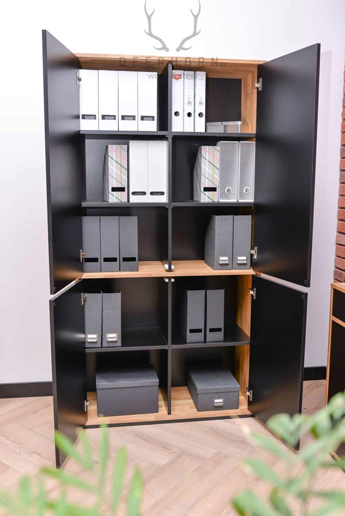 Armoire de bureau noire de la collection modern loft office slim