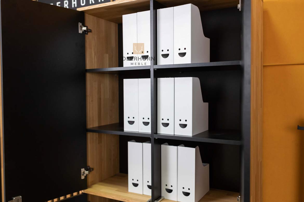 Armoire de bureau noire de la collection modern loft office slim