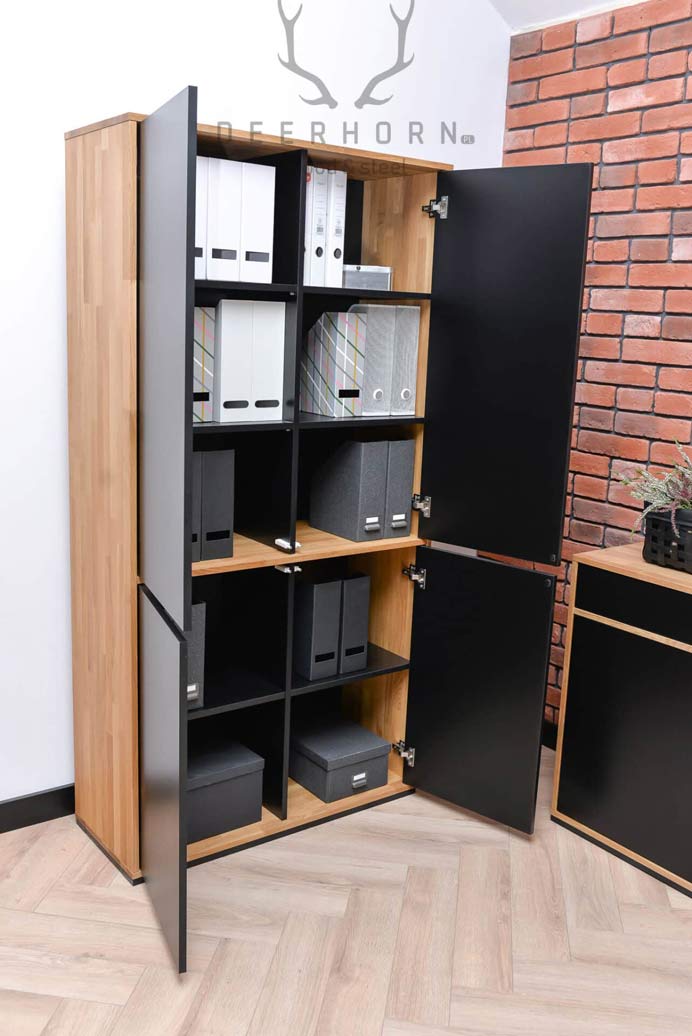Armoire de bureau noire de la collection modern loft office slim