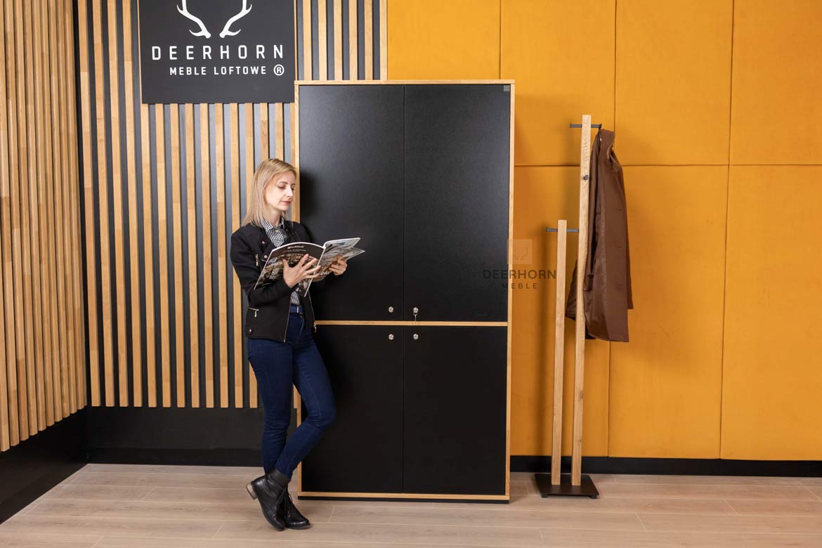 Armoire de bureau noire de la collection modern loft office slim