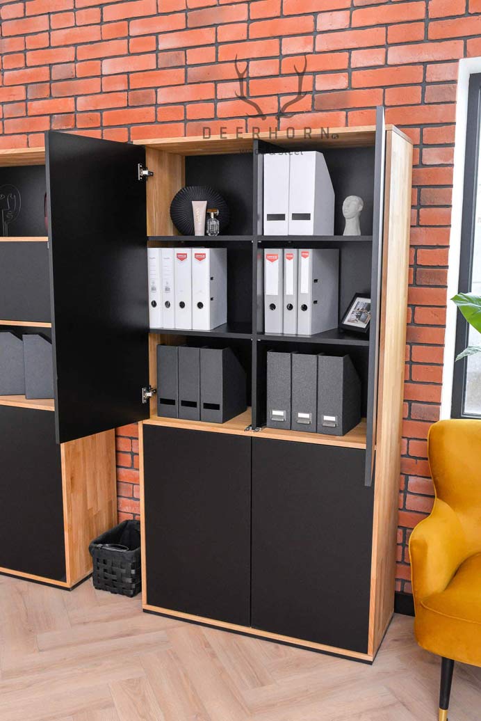 Armoire de bureau noire de la collection modern loft office slim