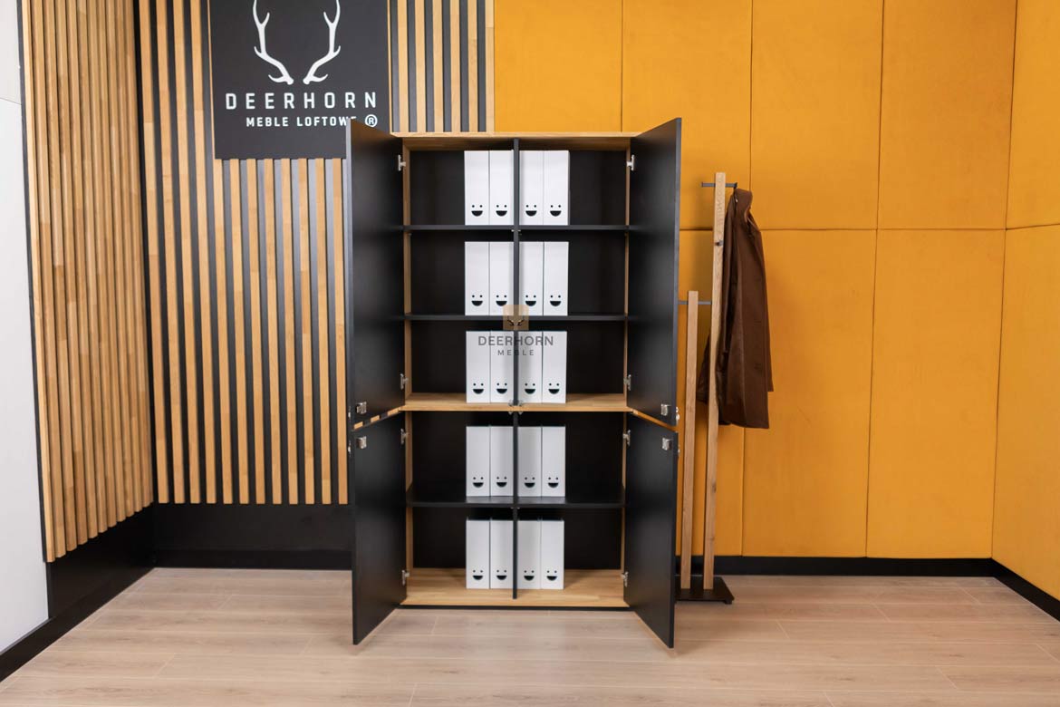 Armoire de bureau noire de la collection modern loft office slim