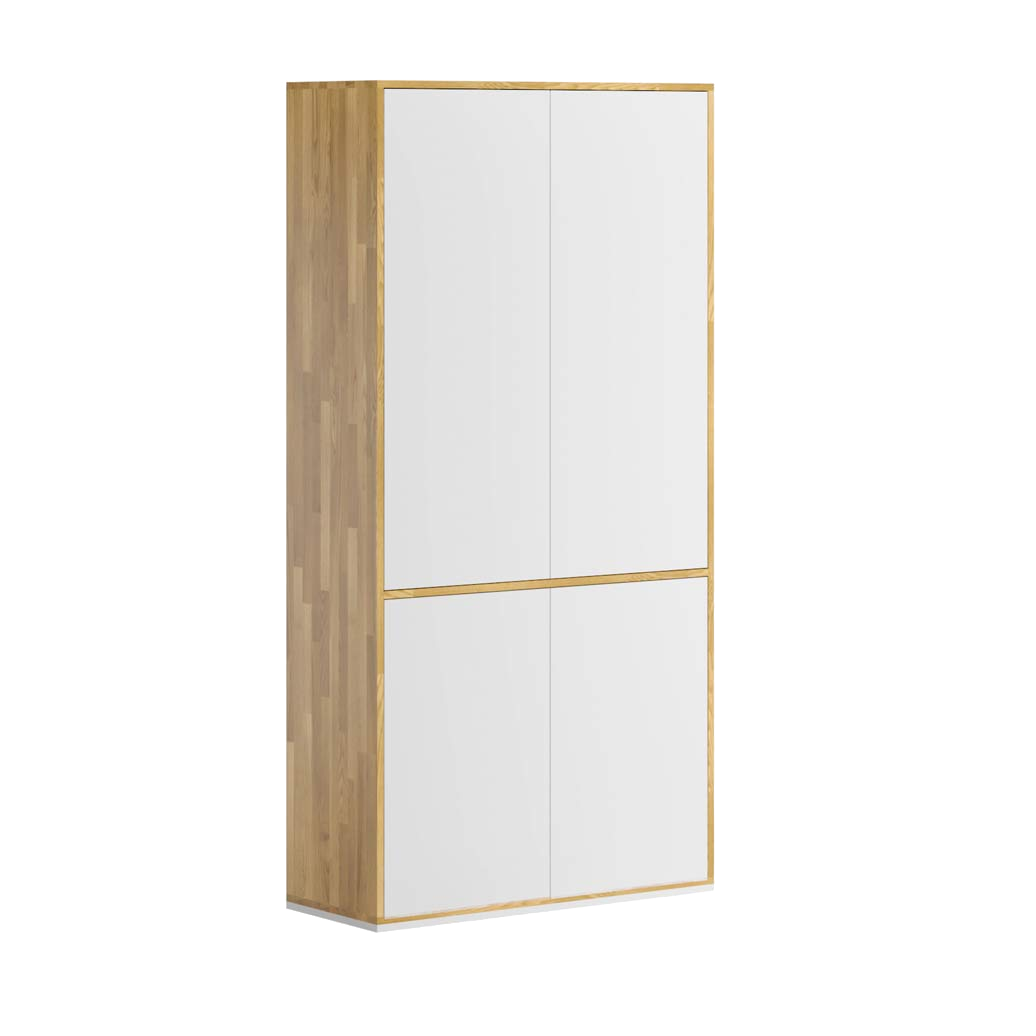 Armoire blanche à quatre portes pour bureau et loft slim