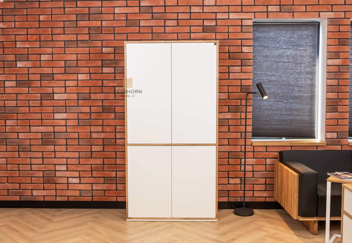 Armoire blanche à quatre portes pour bureau et loft slim