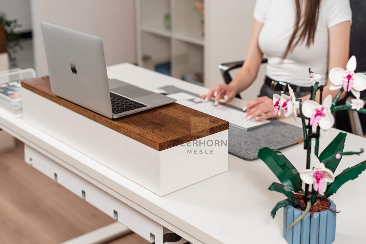 Bureau avec plateau en carton, lumière 160
