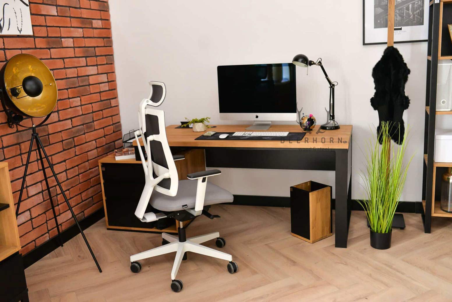 Bureau avec plateau en bois Loft Office Plus Left