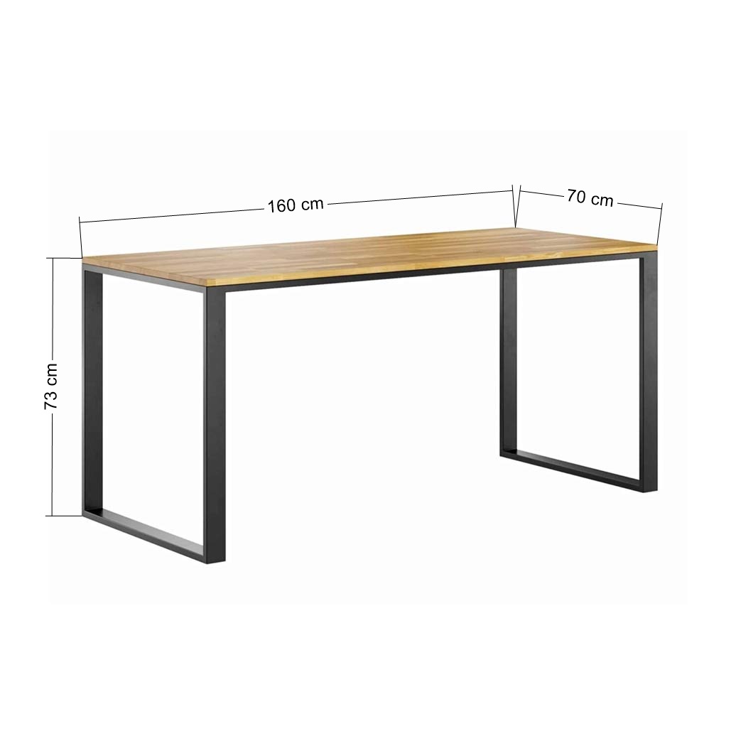 Grand bureau avec plateau plat en bois modern slim