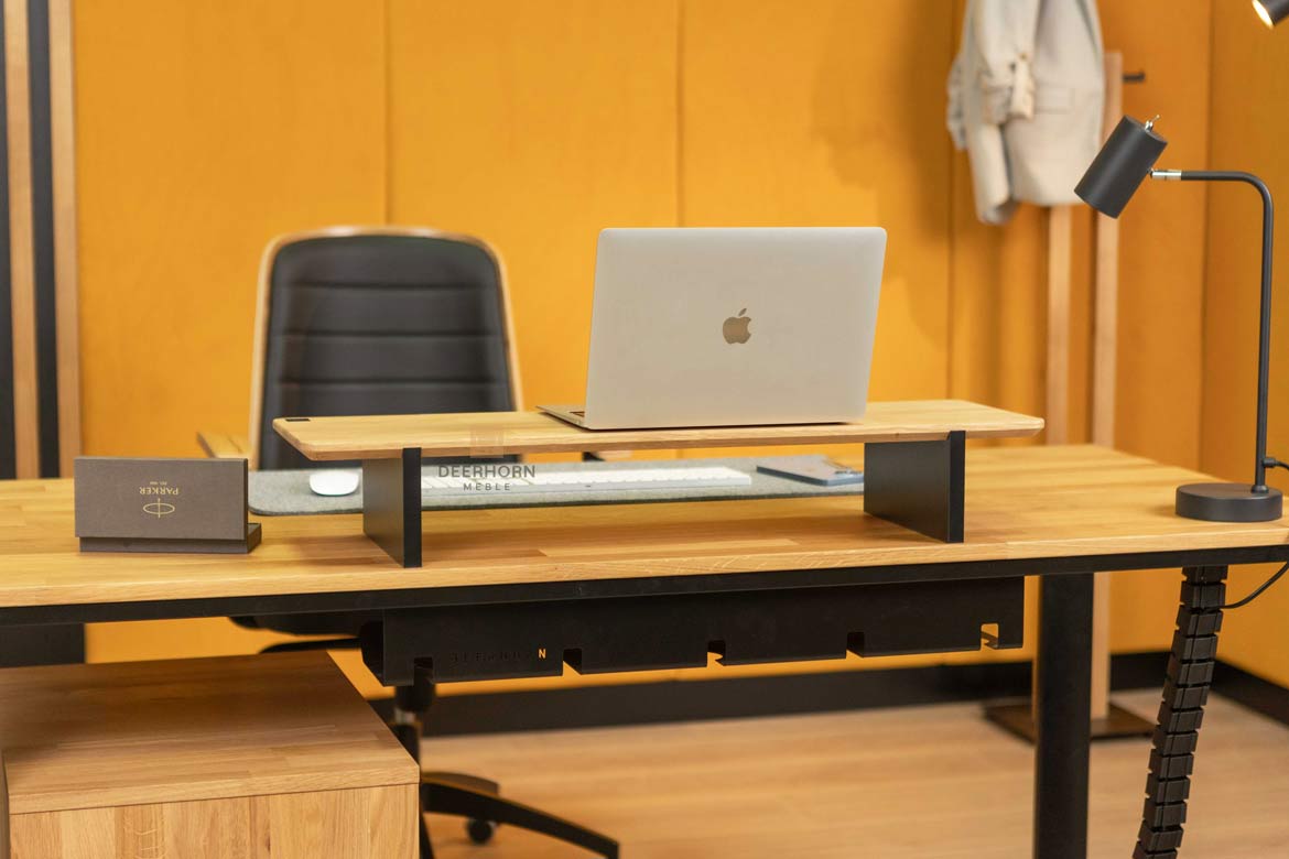 Grand bureau avec plateau plat en bois modern slim