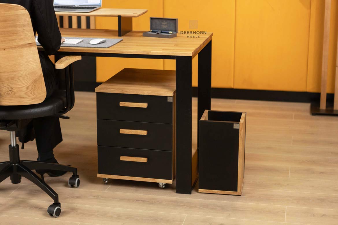 Grand bureau avec plateau plat en bois modern slim