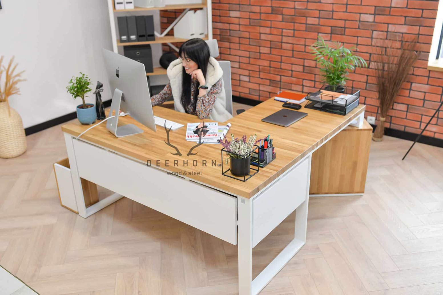 Bureau d'angle Loft Office blanc Loft Office Plus gauche